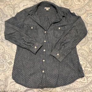 Old navy polka dot chambray button up